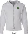 St Patricks Day Shamrock Patch Pocket Print Full Zip Hoodie