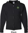 St Patricks Day Shamrock Patch Pocket Print Full Zip Hoodie