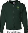 St Patricks Day Shamrock Patch Pocket Print Full Zip Hoodie