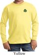 St Patricks Day Shamrock Patch Pocket Print Kids Long Sleeve