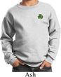 St Patricks Day Shamrock Patch Pocket Print Kids Sweatshirt