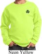 St Patricks Day Shamrock Patch Pocket Print Kids Sweatshirt