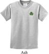 St Patricks Day Shamrock Patch Pocket Print Kids T-shirt