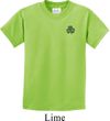 St Patricks Day Shamrock Patch Pocket Print Kids T-shirt