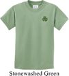 St Patricks Day Shamrock Patch Pocket Print Kids T-shirt