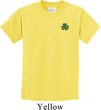 St Patricks Day Shamrock Patch Pocket Print Kids T-shirt