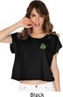 St Patricks Day Shamrock Patch Pocket Print Ladies Boxy Tee