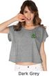 St Patricks Day Shamrock Patch Pocket Print Ladies Boxy Tee