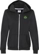 St Patricks Day Shamrock Patch Pocket Print Ladies Full Zip Hoodie