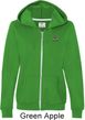 St Patricks Day Shamrock Patch Pocket Print Ladies Full Zip Hoodie