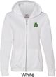 St Patricks Day Shamrock Patch Pocket Print Ladies Full Zip Hoodie