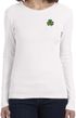 St Patricks Day Shamrock Patch Pocket Print Ladies Long Sleeve
