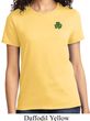 St Patricks Day Shamrock Patch Pocket Print Ladies T-shirt