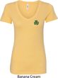 St Patricks Day Shamrock Patch Pocket Print Ladies V-neck