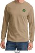 St Patricks Day Shamrock Patch Pocket Print Long Sleeve