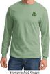 St Patricks Day Shamrock Patch Pocket Print Long Sleeve