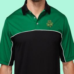 St Patricks Day Shamrock Patch Pocket Print Mens Shirts