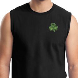 St Patricks Day Shamrock Patch Pocket Print Muscle Shirt St Patricks Day Shamrock Patch Pocket Print Muscle Shirt