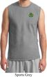 St Patricks Day Shamrock Patch Pocket Print Muscle Shirt