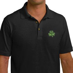 St Patricks Day Shamrock Patch Pocket Print Pique Polo St Patricks Day Shamrock Patch Pocket Print Pique Polo