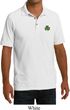 St Patricks Day Shamrock Patch Pocket Print Pique Polo