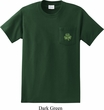 St Patricks Day Shamrock Patch Pocket Print Pocket Tee
