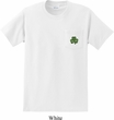 St Patricks Day Shamrock Patch Pocket Print Pocket Tee