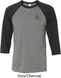 St Patricks Day Shamrock Patch Pocket Print Raglan Shirt