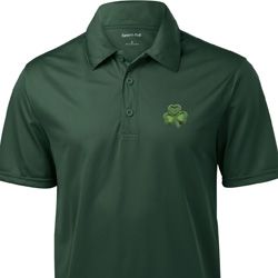 St Patricks Day Shamrock Patch Pocket Print Textured Polo St Patricks Day Shamrock Patch Pocket Print Textured Polo