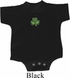 St Patricks Day Shamrock Patch Small Print Baby Romper