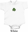 St Patricks Day Shamrock Patch Small Print Baby Romper