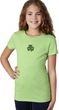 St Patricks Day Shamrock Patch Small Print Girls T-shirt