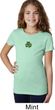St Patricks Day Shamrock Patch Small Print Girls T-shirt