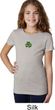 St Patricks Day Shamrock Patch Small Print Girls T-shirt
