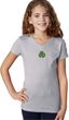 St Patricks Day Shamrock Patch Small Print Girls V-neck