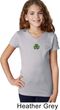 St Patricks Day Shamrock Patch Small Print Girls V-neck