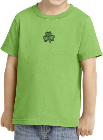 St Patricks Day Shamrock Patch Small Print Toddler T-shirt