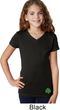 St Patricks Day Shamrock Sequins Bottom Print Girls V-neck