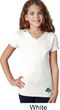 St Patricks Day Shamrock Sequins Bottom Print Girls V-neck