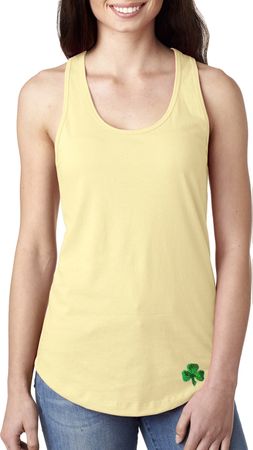 St Patricks Day Shamrock Sequins Bottom Print Ladies Ideal Tank Top