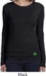 St Patricks Day Shamrock Sequins Bottom Print Ladies Long Sleeve