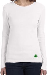 St Patricks Day Shamrock Sequins Bottom Print Ladies Long Sleeve St Patricks Day Shamrock Sequins Bottom Print Ladies Long Sleeve
