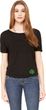 St Patricks Day Shamrock Sequins Bottom Print Ladies Open Back Tee