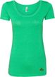St Patricks Day Shamrock Sequins Bottom Print Ladies Scoop Neck