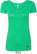 St Patricks Day Shamrock Sequins Bottom Print Ladies Scoop Neck