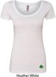 St Patricks Day Shamrock Sequins Bottom Print Ladies Scoop Neck