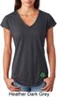 St Patricks Day Shamrock Sequins Bottom Print Ladies Tri Blend V-neck