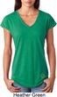 St Patricks Day Shamrock Sequins Bottom Print Ladies Tri Blend V-neck