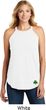 St Patricks Day Shamrock Sequins Bottom Print Ladies Tri Rocker Tank
