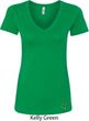 St Patricks Day Shamrock Sequins Bottom Print Ladies V-Neck